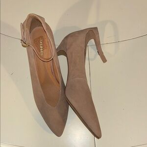 🏖️❤️Halogen Tan Heels with Pointed Toe and Ankle Strap